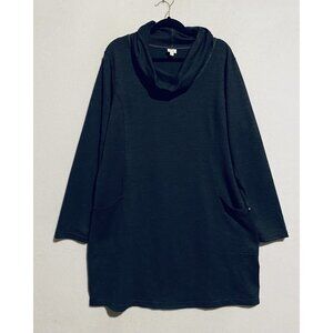 EQI by Kerrits Dress Womens XL Gray Cowl Neck Tunic Lagenlook Equestrian Western